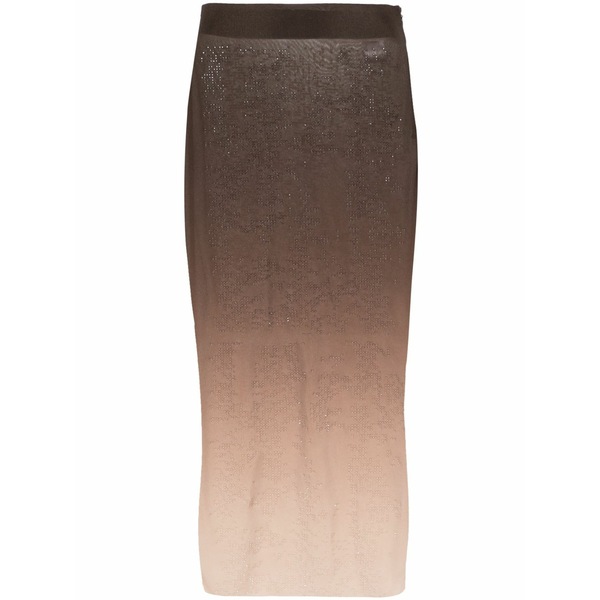 アンドレダモ レディース スカート ボトムス Rhinestone-embellished midi skirt Brown｜asty