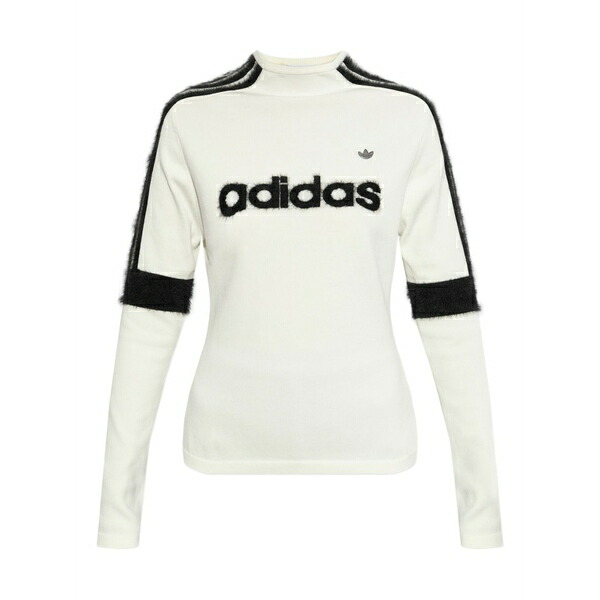 アディダス レディース ティーシャツ トップス Logo-detail long-sleeve t-shirt White