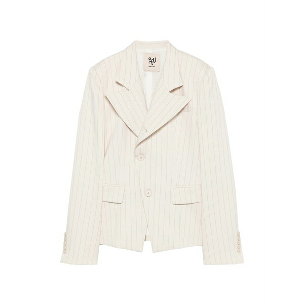 アニエバイ レディース 上衣＆上衣 アウター Miriam pinstripe-pattern notched-lapels jacket Neutrals