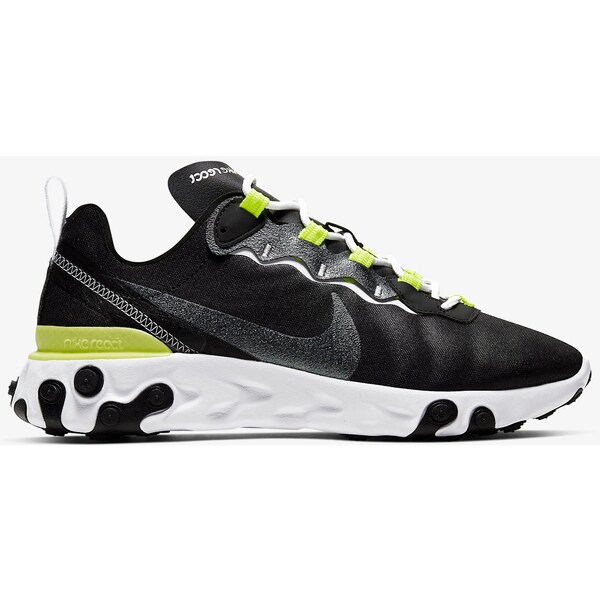 Nike ナイキ レディース スニーカー  【Nike React Element 55 Black Lemon Venom (Women\u0027s)】  大いさ US_7.5(24.5糎) Black/Lemon Venom-White スニーカー-レディース靴-靴