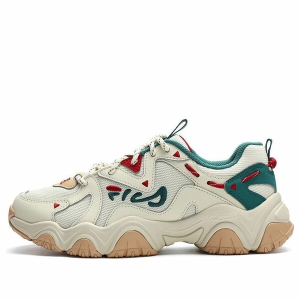 FILA フィラ レディース スニーカー  【(WMNS) FILA Fluid 4 Sneakers \u0027Cream Green Red\u0027 F12W312101FCC】  大きさ US_7(24.0珊)