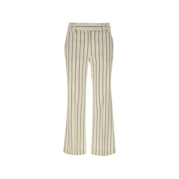 マレーラ レディース 心地よいズボン下 ボトムス Pinstripe flared trousers Neutrals ボトムス-パンツ