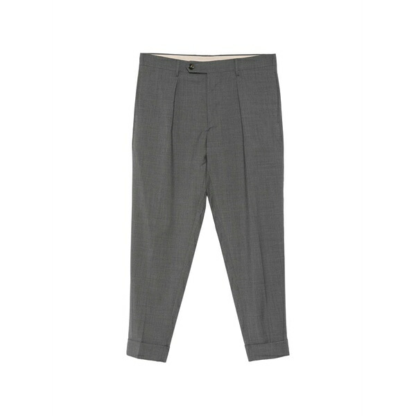 ベルウィッチ メンズ 心地好いズボン下 ボトムス Chiaia pleated cuffed trousers Grey