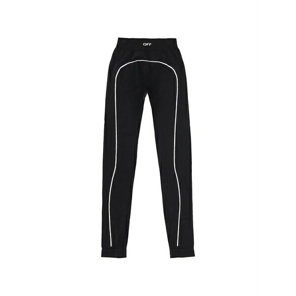 象牙色 レディース 心地よいズボン下 ボトムス Logo-detail stripe track pants Black レディースファッション-パンツ-ボトムス