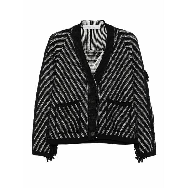 ゴールデングース レディース ジレー アウター Striped wool cardigan Black