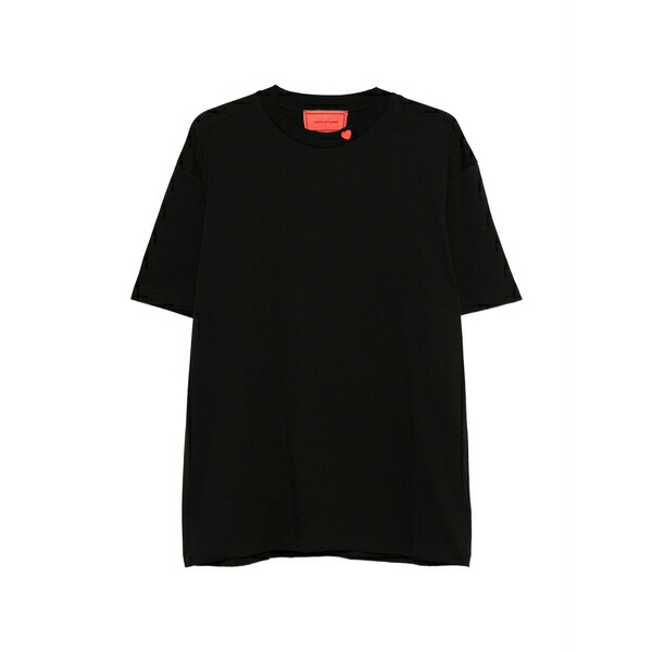 ヴィジョン・オブ・スーパー メンズ Tシャツ トップス Heart-detail t-shirt Black|asty