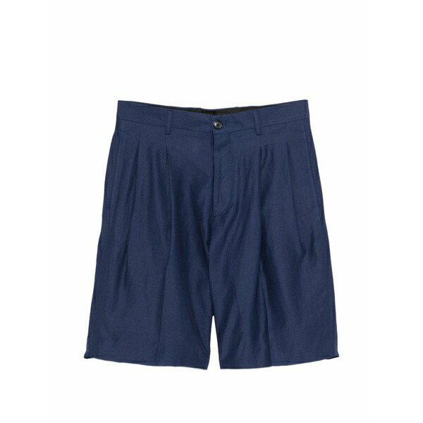 ラネウス メンズ 心地好いズボン下 ボトムス Pleated shorts Blue