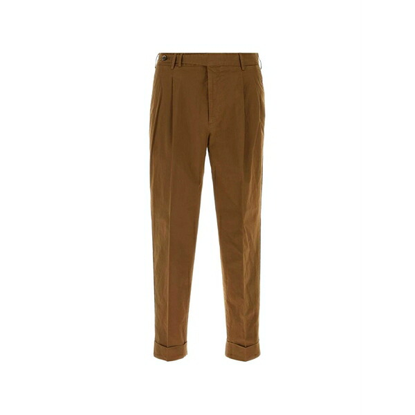 PTトリノ メンズ カジュアルパンツ ボトムス Cuffed tapered trousers Brown｜asty