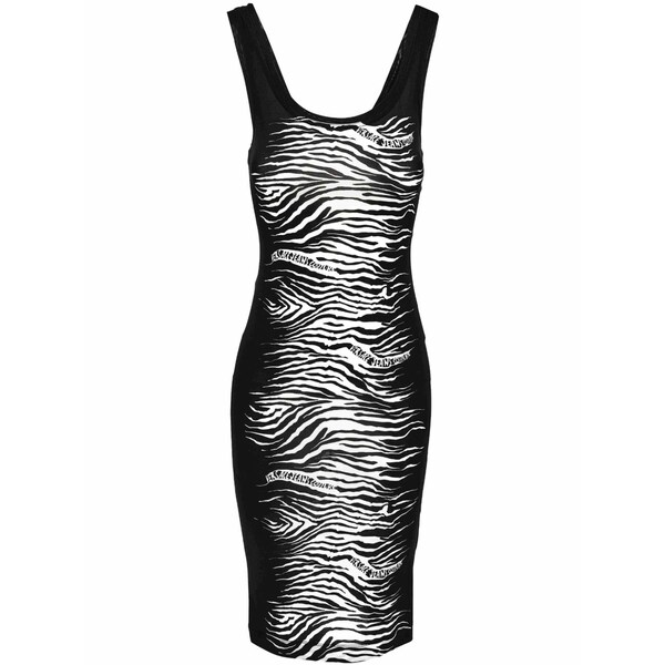 ベルサーチ レディース ワンピース トップス Zebra-print midi dress Black|asty