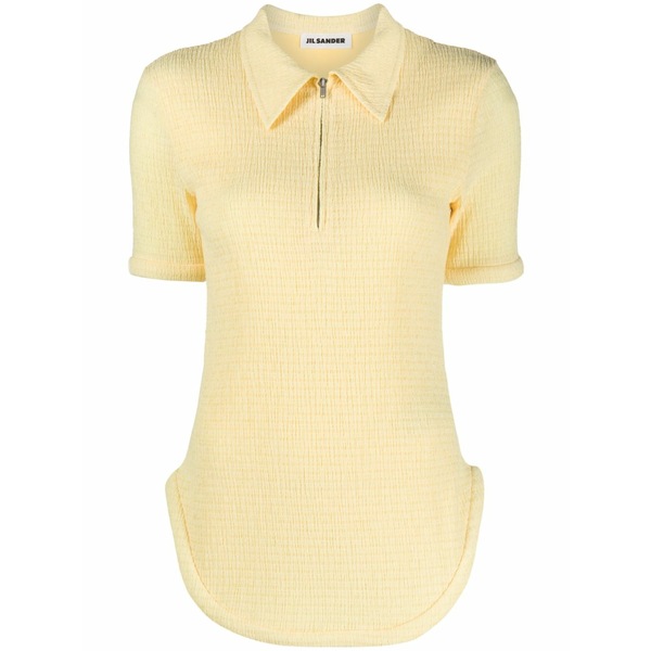 ジル・サンダー レディース スポーツシャツ トップス Half-zip gaufre polo shirt Yellow
