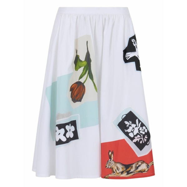 マルニ レディース スカート ボトムス Patchwork-design midi skirt White|asty