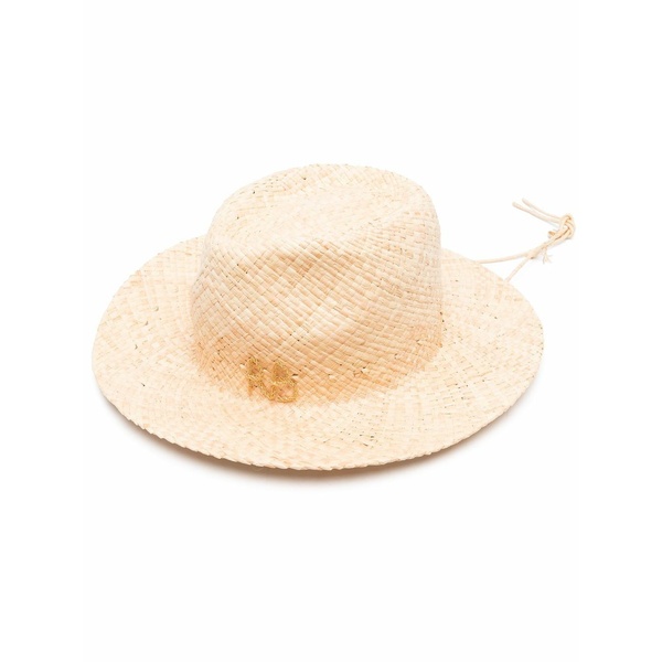ラスランバジンスキー レディース 鳥打ち帽 付属物 Pearl-embellished fedora hat Neutrals