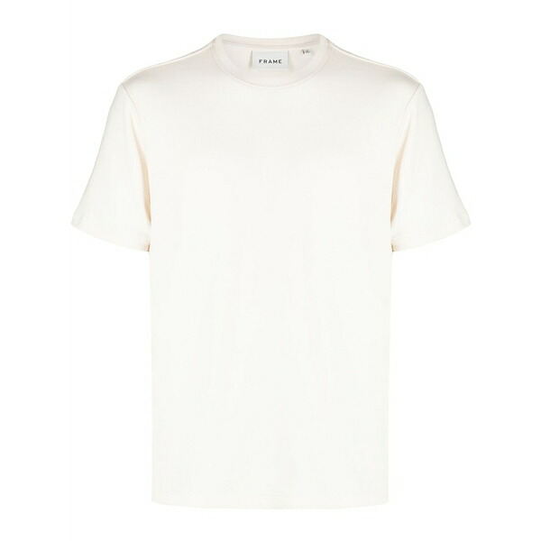 屋台骨 メンズ ティーシャツ トップス Crew-neck cotton t-shirt Neutrals Tシャツ・カットソー-メンズファッション