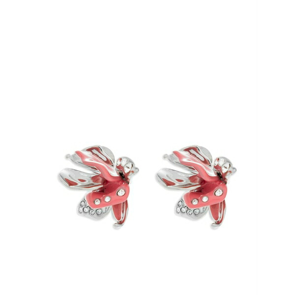マルニ レディース ピアス＆イヤリング アクセサリー Flower-motif crystal-embellished earrings Silver｜asty