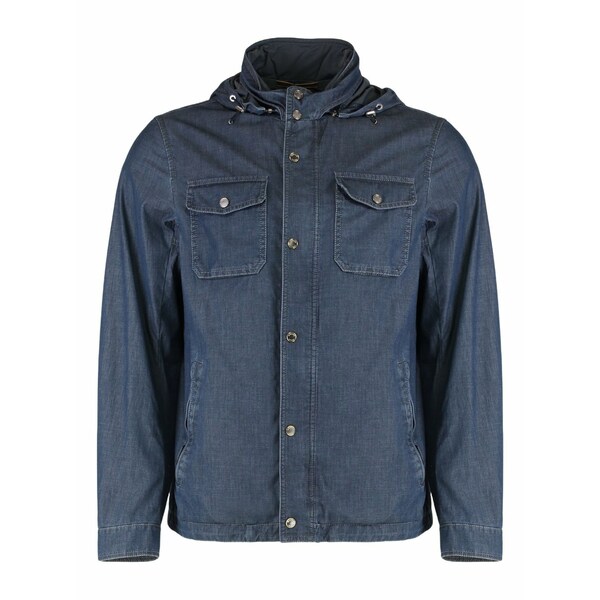 ムーレー メンズ 上衣＆上衣 アウター Hooded denim jacket Blue コート・ジャケット-メンズファッション