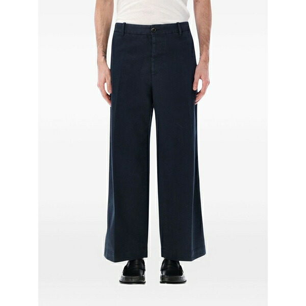 野球クラブ はたご屋 ザ 昼まえ メンズ 心地好いズボン下 ボトムス Thiago logo-patch chino trousers Blue
