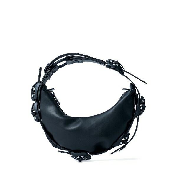 インナーム メンズ ショルダーバッグ 御徒面子 Adjustable buckled shoulder bag Black
