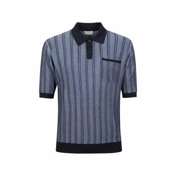 バランタイン メンズ ポロシャツ トップス Striped pocket polo shirt Blue|asty
