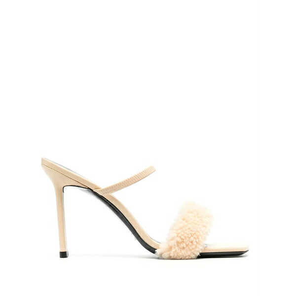 バイ毛革 レディース サンダル シューズ Ada 100粍 shearling sandals  Neutrals