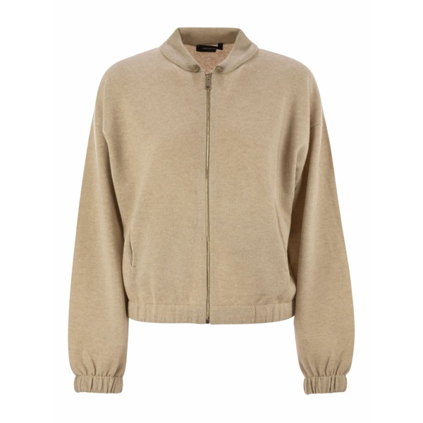 ファビアナ フィリッピ レディース 上衣＆上衣 アウター Drawstring-neck bomber jacket Neutrals
