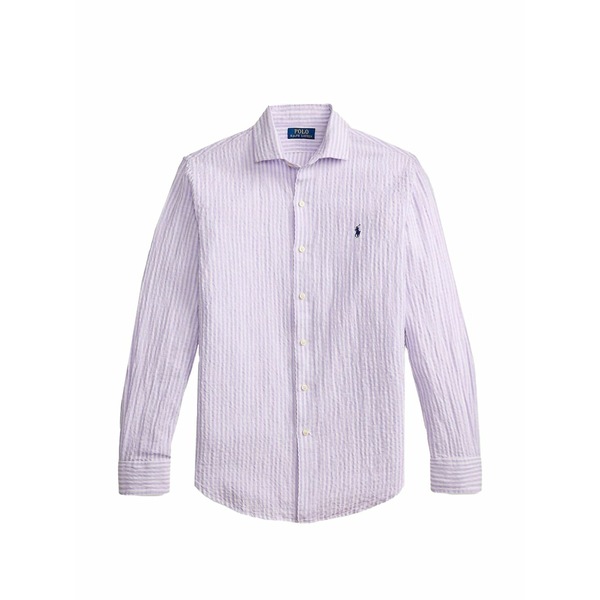 ラルフローレン メンズ プルオーバー トップス Striped seersucker shirt Purple