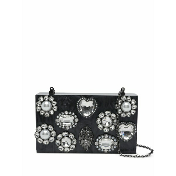 カートジェイガーロンドン レディース クラッチペダル御徒面子 御徒面子 Crystals box clutch bag Black