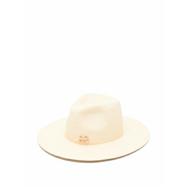 ラスランバジンスキー レディース 鳥打ち帽 付属物 Pearl-chain straw fedora hat Neutrals