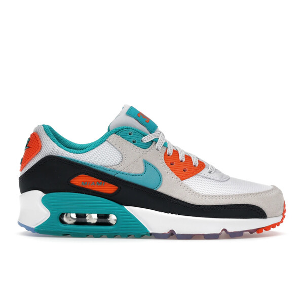 Nike ナイキ メンズ スニーカー  【Nike Air Max 90 Miami Dolphins】  大いさ US_5.5(23.5糎) White/Turbo Green/Pitch Blue スニーカー-メンズ靴