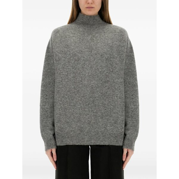 アリジ レディース 編み物\u0026ティーシャツ アウター Funnel neck sweater Grey