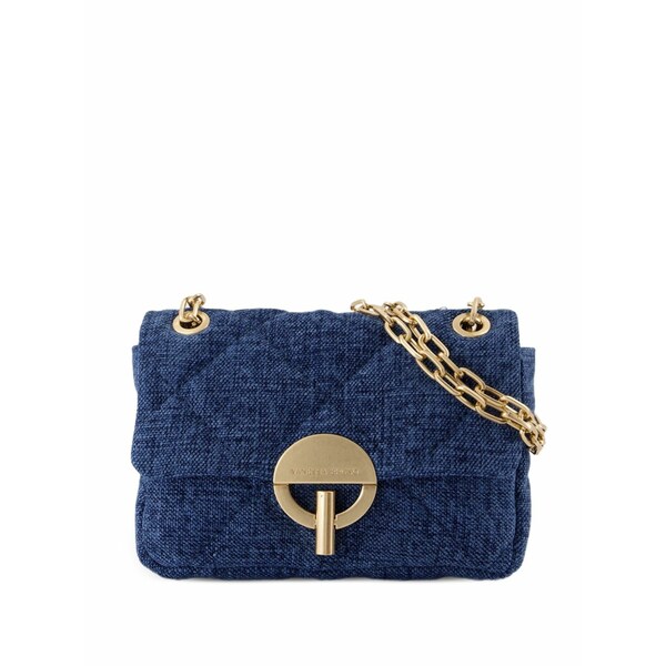 ヴァネッサ ブリューノ レディース ショルダーバッグ 御徒面子 Nano moon quilted chain shoulder bag Blue