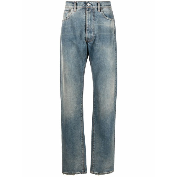 マルタンマルジェラ メンズ デニムパンツ ボトムス Distressed straight-leg jeans Blue｜asty 101,400円