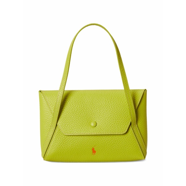 ラルフローレン レディース トートバッグ 御徒面子 Mini pebble-leather tote bag Green