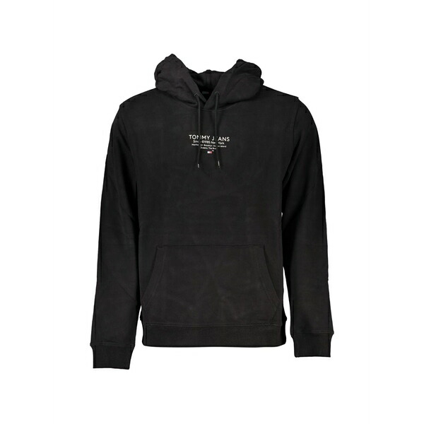 トミー ヒルフィガー メンズ パーカー・スウェットシャツ アウター Logo-lettering hoodie Black