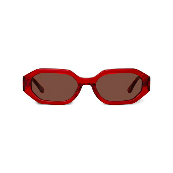 リンダ ファロー レディース 黒眼鏡＆アイウェア 付属物 Irene oval-lenses sunglasses Red