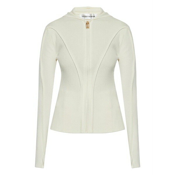 ヴィクトリア ベッカム レディース パーカー・スウェットシャツ アウター Zip-up hooded jacket White