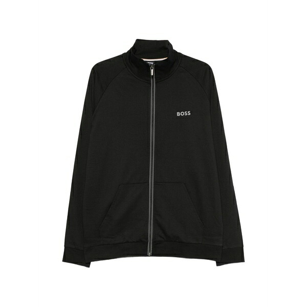 雇い主 メンズ パーカー・スウェットシャツ アウター Logo-print zip-fastening sweatshirt Black