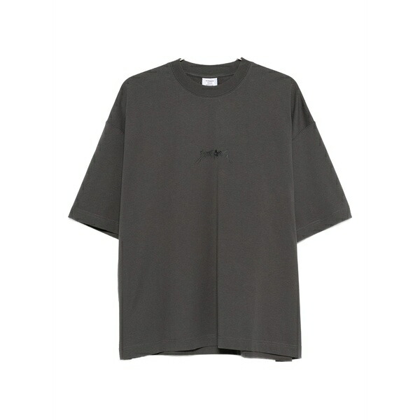ヴェトモン メンズ ティーシャツ トップス Logo-motif t-shirt Grey