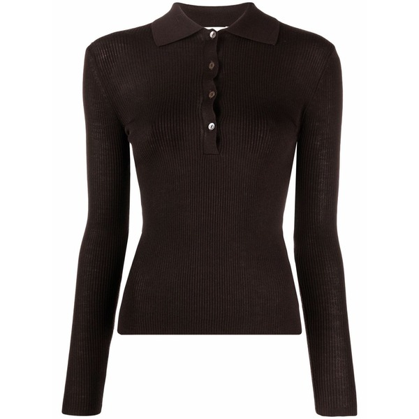パロッシュ レディース 編み物\u0026プルオーバー アウター Ribbed-knit wool top  Brown