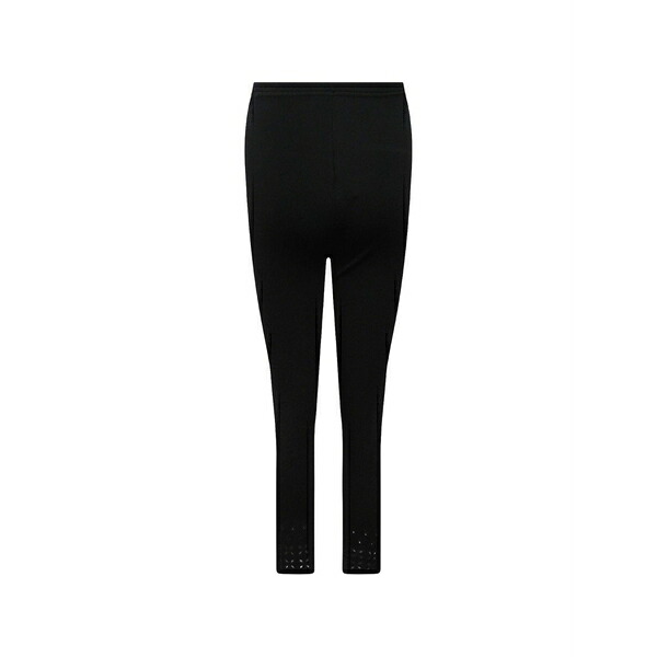 ウラ・ジョンソン レディース 心地好いズボン下 ボトムス Eyelet-knit trousers Black