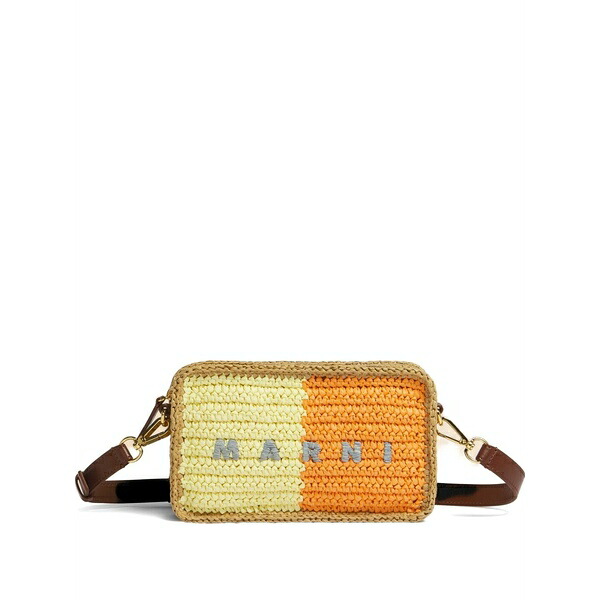 マルニ レディース ショルダーバッグ 御徒面子 Seaside colour-block camera bag Brown