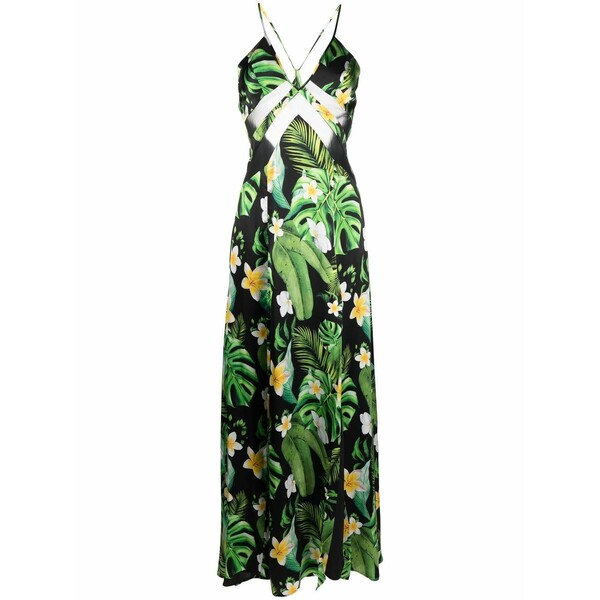 フィリップ飾り気のない レディース 衣裳 トップス Hawaii printed silk maxi dress Black