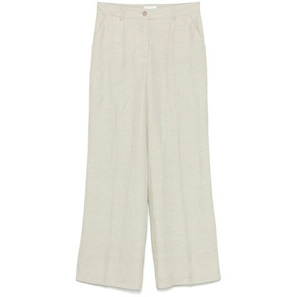 パロッシュ レディース 心地よいズボン下 ボトムス Slub-texture trousers Neutrals