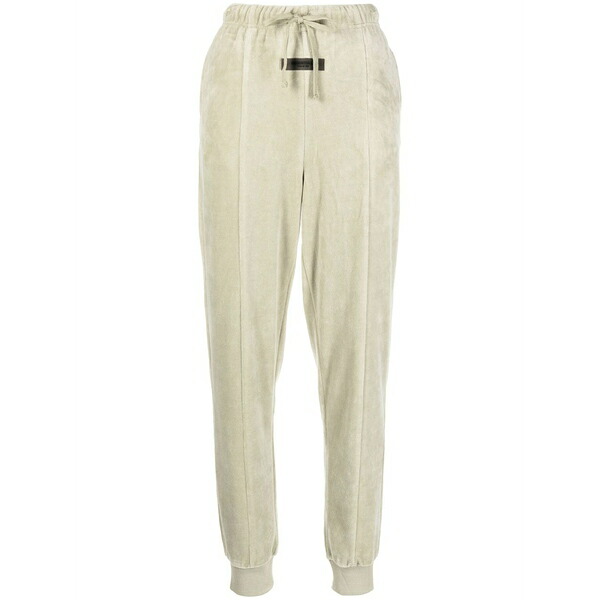 エフオージーエッセンシャルズ レディース 心地好いズボン下 ボトムス Drawstring velour track pants Green