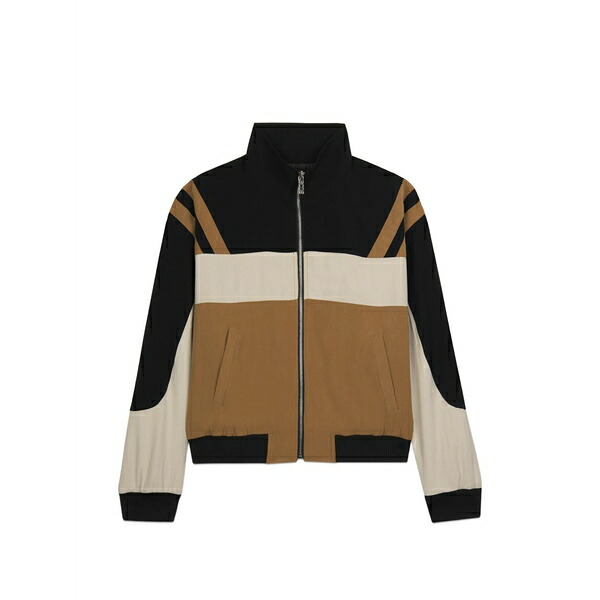 ジーシーディーエス メンズ 上衣＆上衣 アウター Colour-block zip-up jacket Black