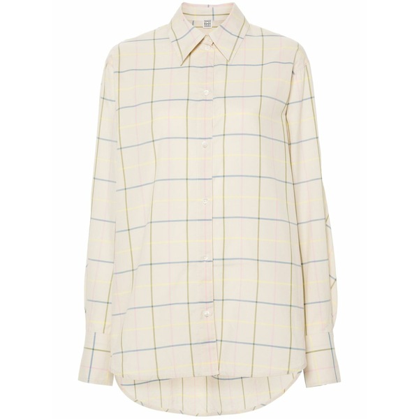 トーテム レディース ティーシャツ トップス Windowpane-print poplin shirt  Neutrals
