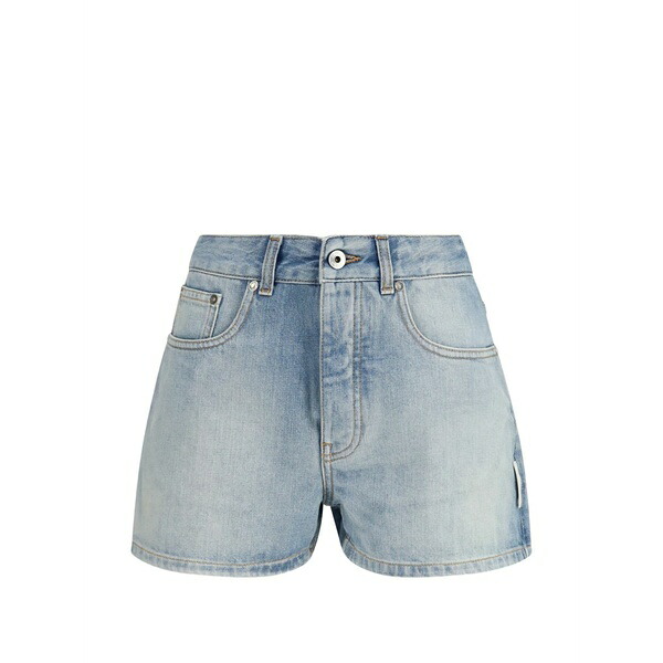 象牙色 レディース ジーンズズボン下 ボトムス Doll bleached arrow denim shorts Blue