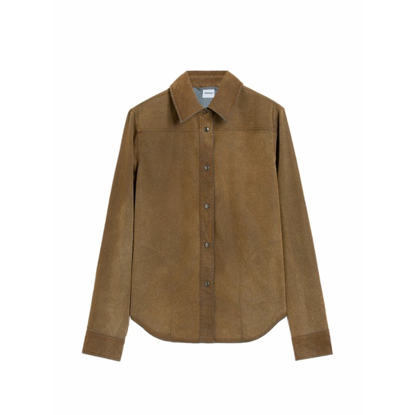 アスペジ レディース ティーシャツ トップス Button front shirt Brown