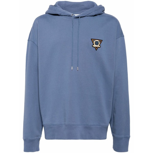 棲み家 狐狸 メンズ パーカー・スウェットシャツ アウター Long sleeve cotton hoodie Blue
