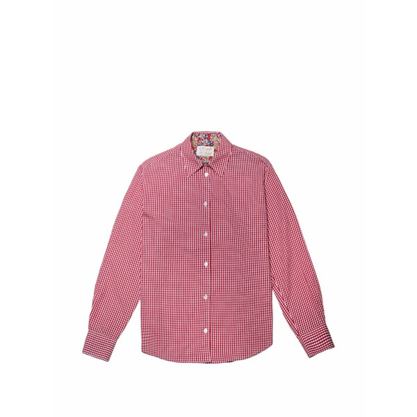 エムシーツーセイントバース レディース プルオーバー トップス Logo-embroidered gingham shirt Red