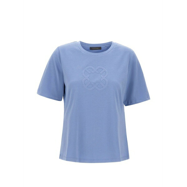 エレナ 食用粉 レディース プルオーバー トップス Embossed logo t-shirt Blue